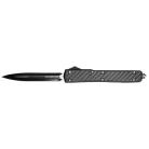 10.5" Holy Hell Black Carbon Fiber D/A Automatic OTF Knife Dagger 2-Tone