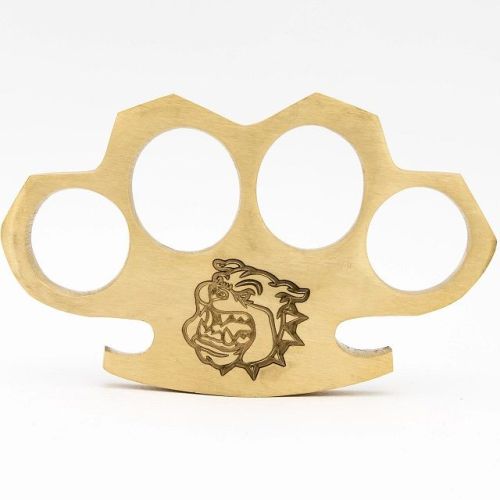100% Pure Brass Knuckles Belt Buckle Paper Weight Bulldog