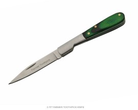 2.75" Farmer Toothpick Boot Knife Green Wood