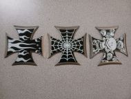 3 Piece Iron Cross Throwing Star Set with Sheath