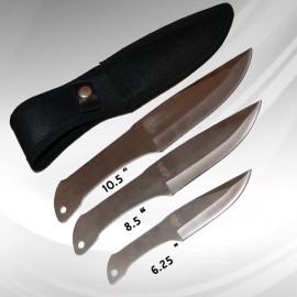 3pc throwing knife set silver z1013sl