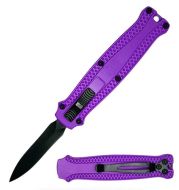 5.35" Bubble Gum Purple D/A OTF Automatic Knife Dagger Point Black Plain