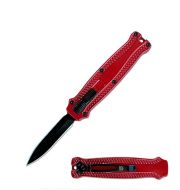 5.35" Red Tool Mini D/A OTF Automatic Knife Dagger Point Black Plain