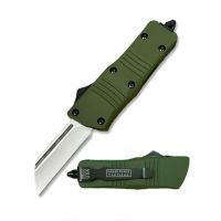5.5" Open Wasp Mini Green Automatic D/A OTF Knife Cleaver Point Blade