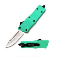 5.5" Open Wasp Mini Teal Automatic D/A OTF Knife Drop Point Blade