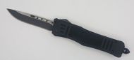 6.5" Delta Force Black D/A OTF Automatic Knife Drop Point Two Tone Plain