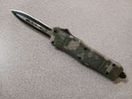6.5" Delta Force Digital Camo D/A OTF Automatic Knife Dagger Point Two Tone Plain