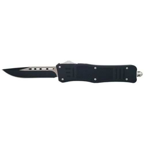 7" Delta Force Black D/A OTF Automatic Knife Clip Point Two Tone Plain