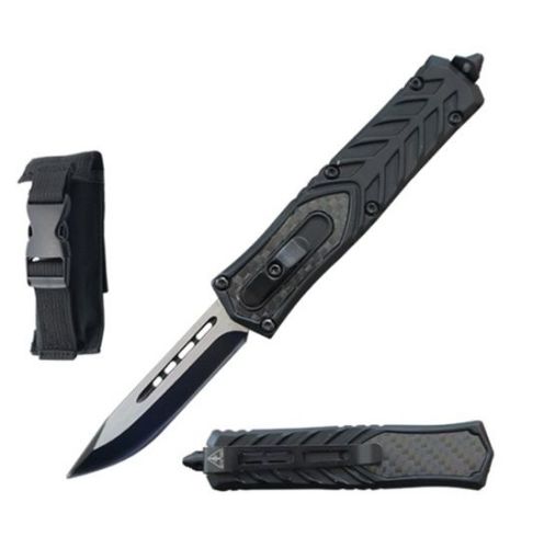 7" Drop Point Blade Everyday Carry Carbon Fiber D/A OTF Knife