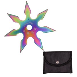 7 Point Rainbow Throwing Star Metal Shuriken