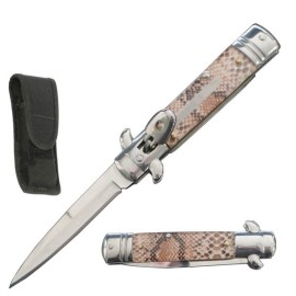 7.5" Snake Leverlock Automatic Knife Satin Bayo