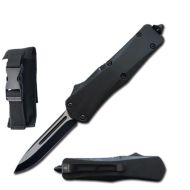 7" Stealth Plane Black D/A OTF Automatic Knife Drop Point Two Tone Plain