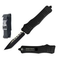 7" Street Walker Out Of The Front Black OTF Knife Tanto Blade