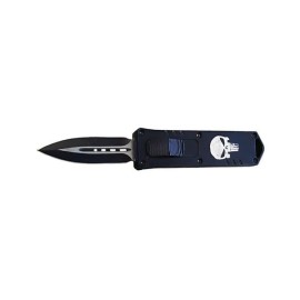 7.5" Black Punisher Automatic Dual Action Out The Front Knife