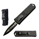 7.5" Black Tank Rider Automatic Dual Action Out The Front Knife