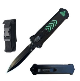 7.5" Green Arrows Black D/A OTF Automatic Knife Black Dagger