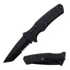 8" Atom Black G10 Automatic Knife Black Tanto Serrated