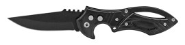 8" Finger Jabber Black Automatic Knife Black Drop Point