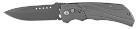 8.25" Gray Heavy Automatic Knife Black Drop Point