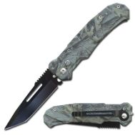 8" Overall Camo Ballistic Switch Blade Automatic Tanto Blade Knife