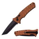 8" Swift Edge Tactical Brown Automatic Knife Black Clip Point