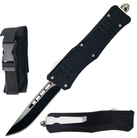 8.25" Black Tracker OTF Dual Action Automatic Pocket Knife