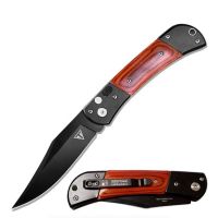 8.5" Black Gentleman's Wood Handle Switchblade Automatic Knife