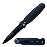 8.5" Open Black Switchblade Automatic Knife with Safety