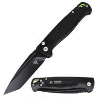 8.5" Open CNC Machine Black Side Opener Automatic Knife Tanto Point Black Blade