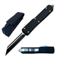 8.75" Automatic Black D/A OTF Knife Wharncliffe Blade