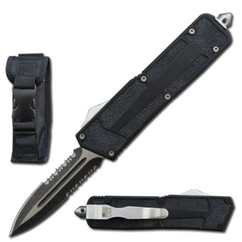 8.75" Black Tough Guy Automatic Switch Blade