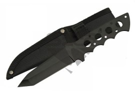 8.75 Inch Black Full Tang Fighting Knife Tanto