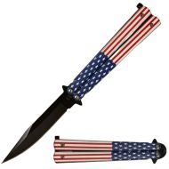 8.75" Overall American Flag Stainless Steel Butterfly Knife