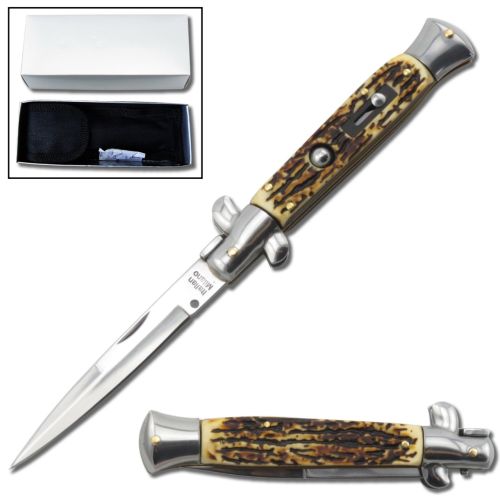 9.5" Stag Stiletto Automatic Knife Side Opener