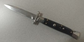 9 Inch Black Swinguard Switchblade Stiletto Automatic Knife Bayo