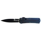 9" Blue Needlepoint Automatic Triple Action Out The Front Knife