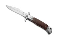 9" CZ Bolster Release Automatic Knife Snakewood Flat Grind (4" Damascus)