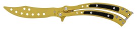 9.5" Curved Butterfly Knife Trainer Gold Practice