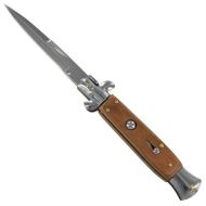 9.5 Inch Classic Wood Stiletto Automatic Knife Bayo