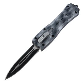 9" Kapow Carbon Fiber D/A OTF Automatic Knife Black Spear Point