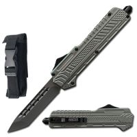 9" Midnight OPS Military OTF Dual Action Automatic Knife Gray Tanto Blade