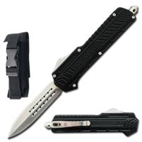 9" Midnight OPS Military OTF Dual Action Automatic Knife Silver Dagger Blade