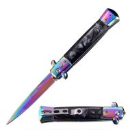 9" Open Classic Stiletto Automatic Switch Blade Knife Titanium