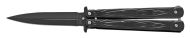 9" Penetrator Black Butterfly Knife Black Spear Point