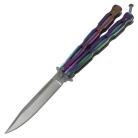 9" Titanium Heavy Steel Chain Butterfly Knife