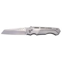 9.5" Open Silver Chopper Auto Switchblade Wharncliffe Blade Knife