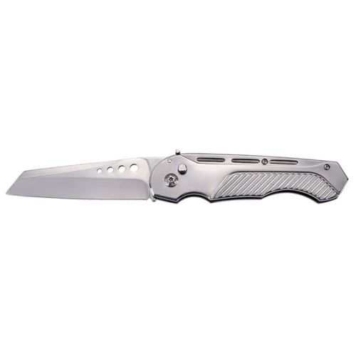 9.5" Open Silver Chopper Auto Switchblade Wharncliffe Blade Knife
