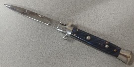 9.5" Metallic Blue Stiletto Automatic Knife Bayo