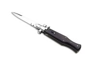 A.G.A Campolin Black Widow Ebony Wood Full Handle Italian Stiletto Automatic Knife