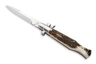 A.G.A. Campolin Black Widow Stag Horn Italian Stiletto Automatic Knife
